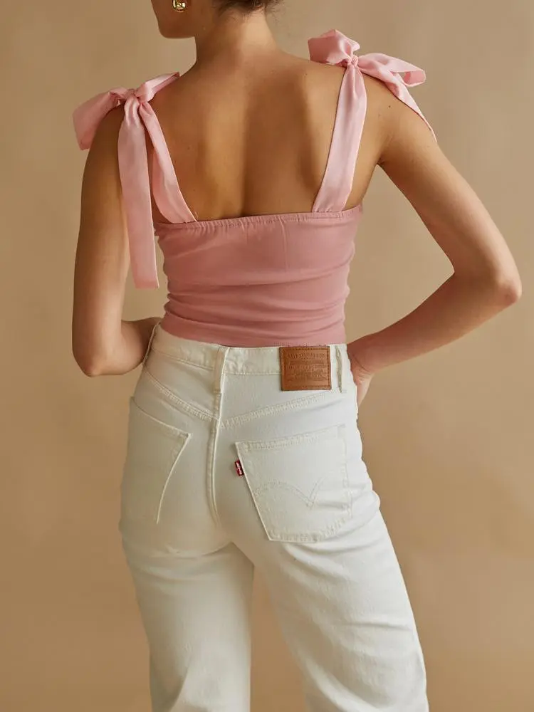 Malia Bow Strap Corset Top