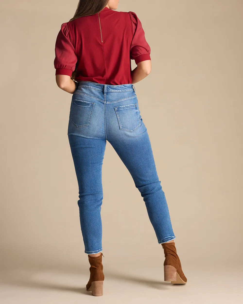 High Rise Ankle Skinny Jean