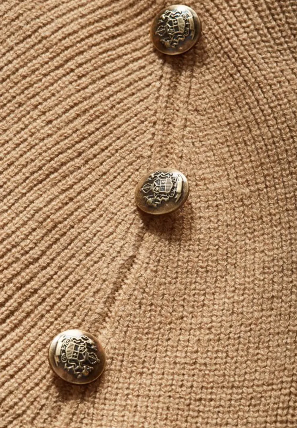 Asymmetric Button Sweater With Lapel