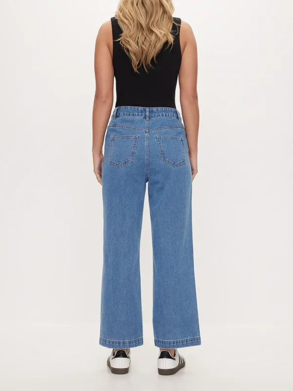 Casual Style Wide Leg Jean