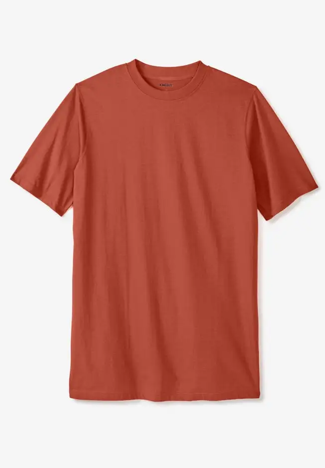 Shrink-Less Lightweight Longer-Length Crewneck T-Shirt