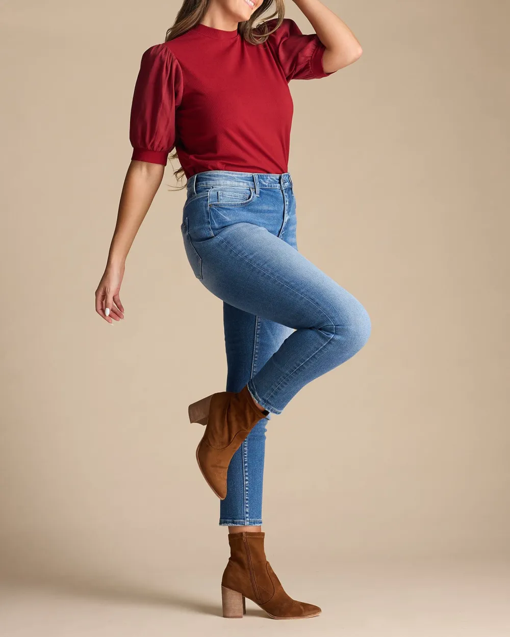 High Rise Ankle Skinny Jean