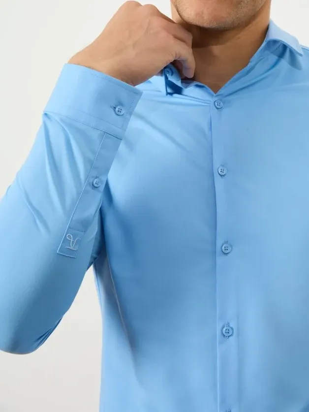 Blue Comfortable Business Blouse