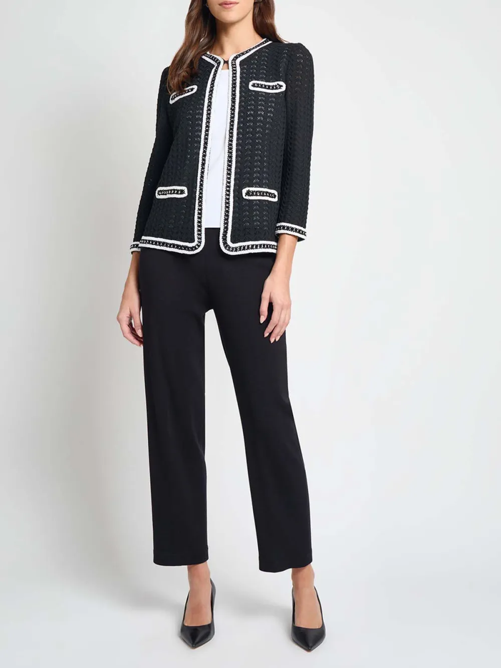 Fake Pocket V-Neck Jacket