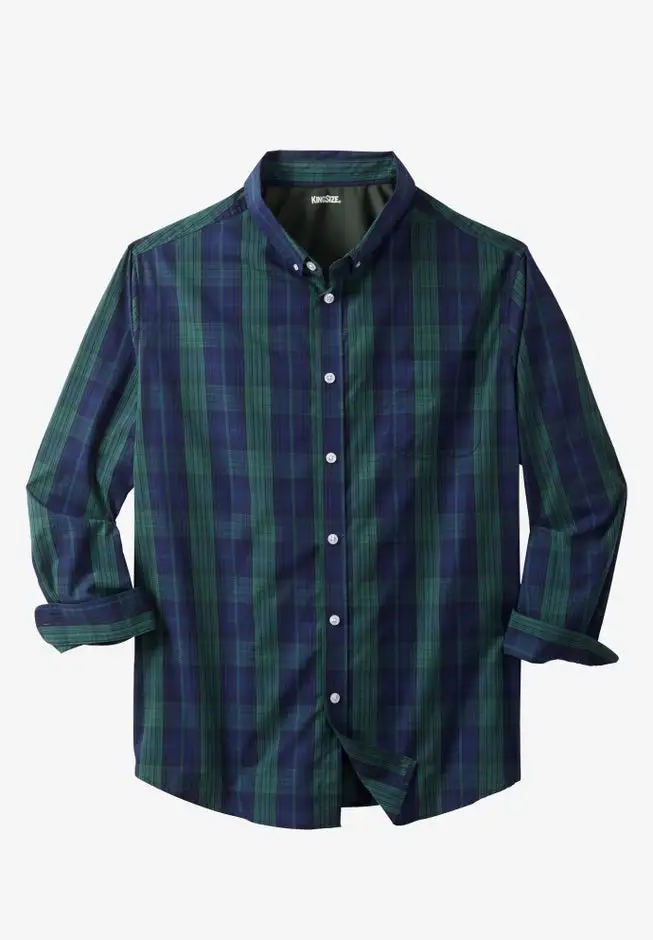 Long Sleeve Wrinkle-Free Plaid Shirt