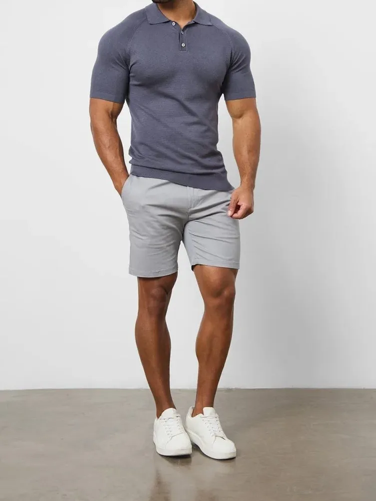 Pale Grey Soft And Comfortable Chino Shorts