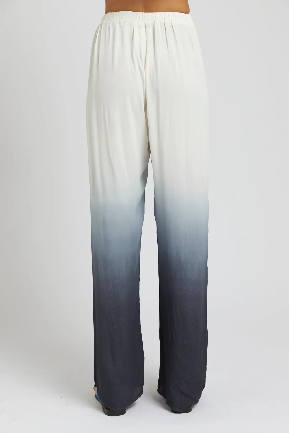 White Minimalist Tie-Dye Gradient Loose Straight  Pants