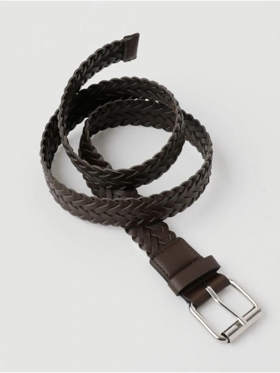 Casual Woven Leather Waist Belt