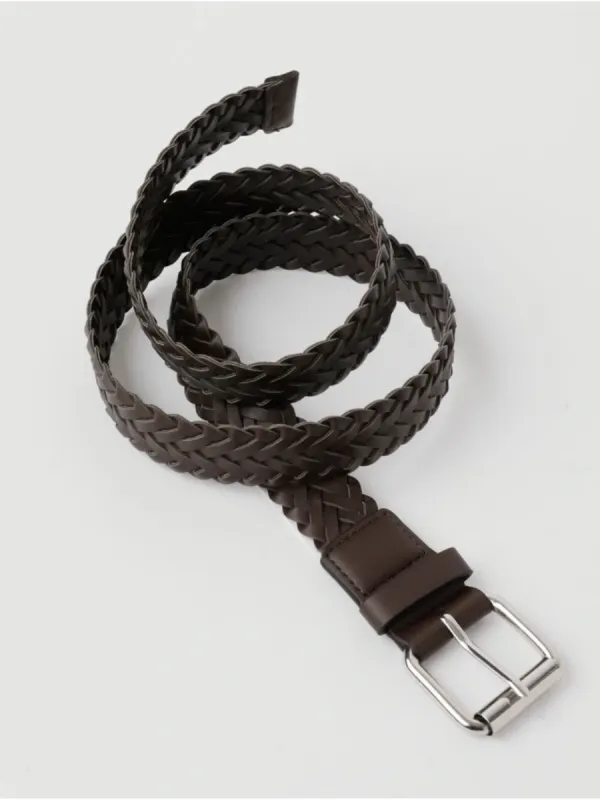 Casual Woven Leather Waist Belt