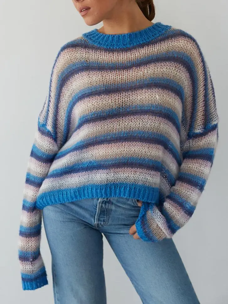 Coraline Loose Knit Striped Sweater