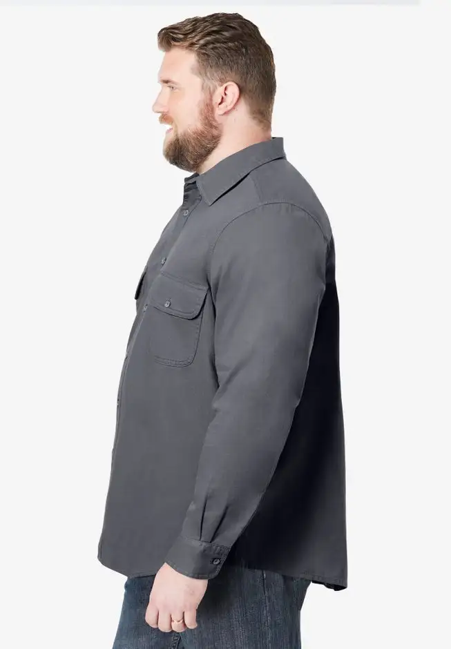 Long Sleeve Denim and Twill Shirt