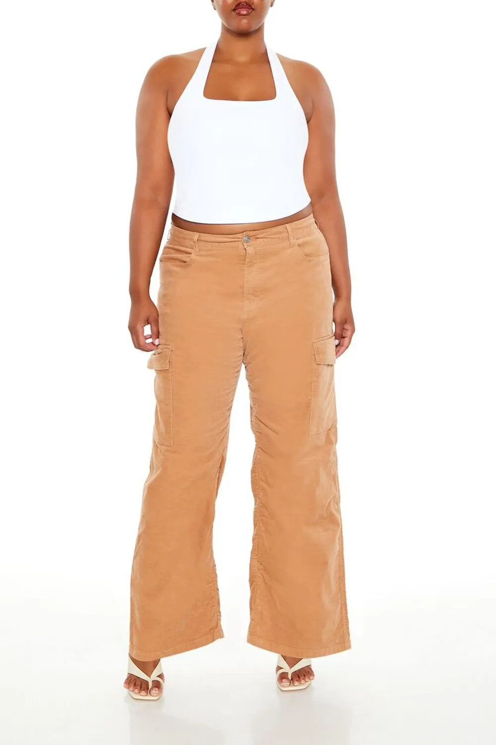 Plus Size Corduroy High-Rise Pants