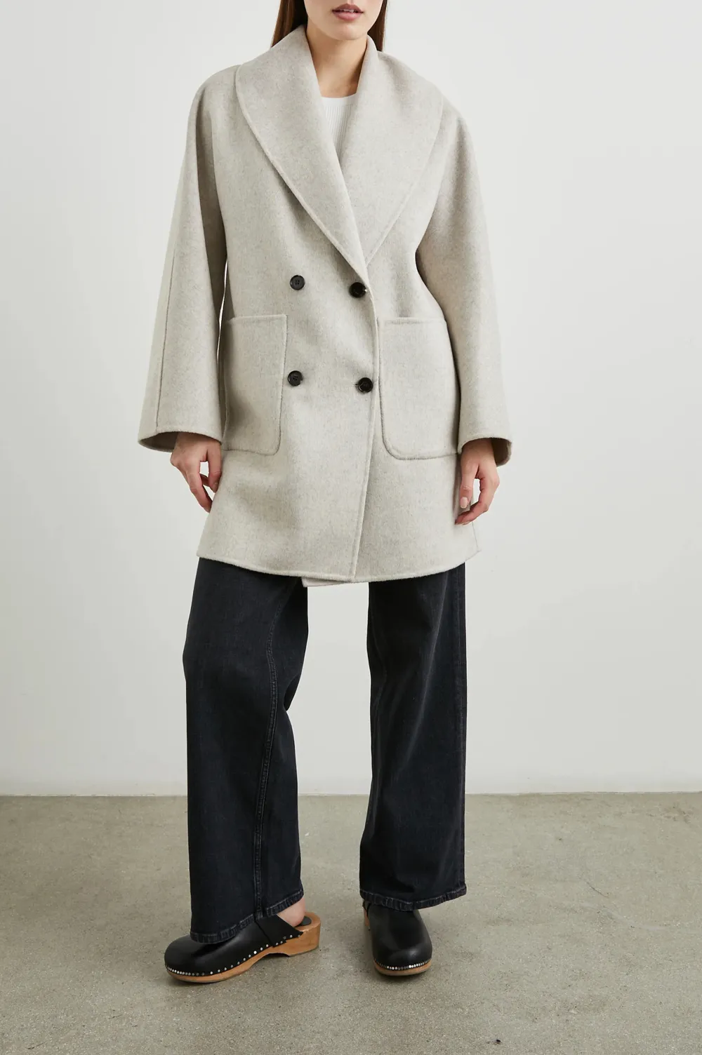 Double-Breasted Minimalist Wool Coat