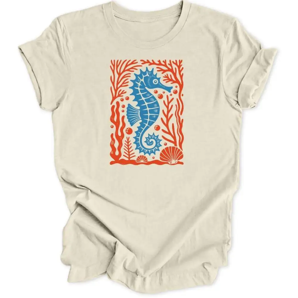 Folk Art Seahorse Unisex T-Shirt