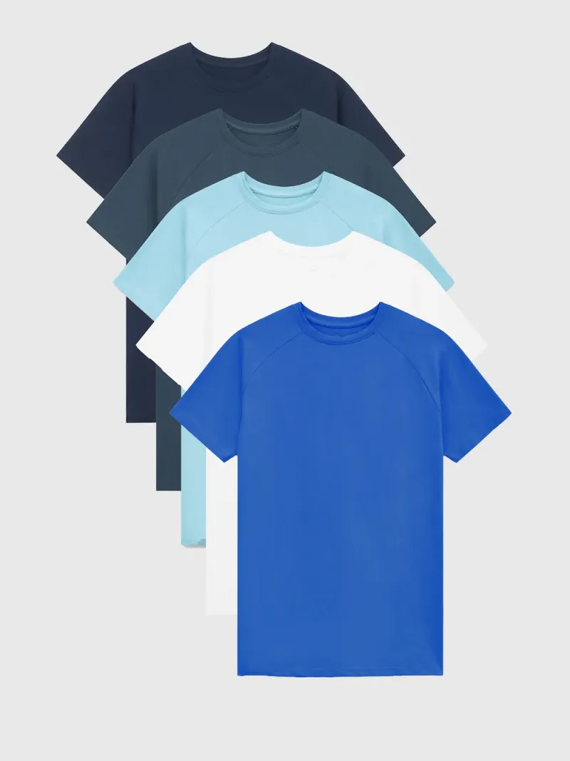 Men's Soft  Leisure Blue & White 5-Pack