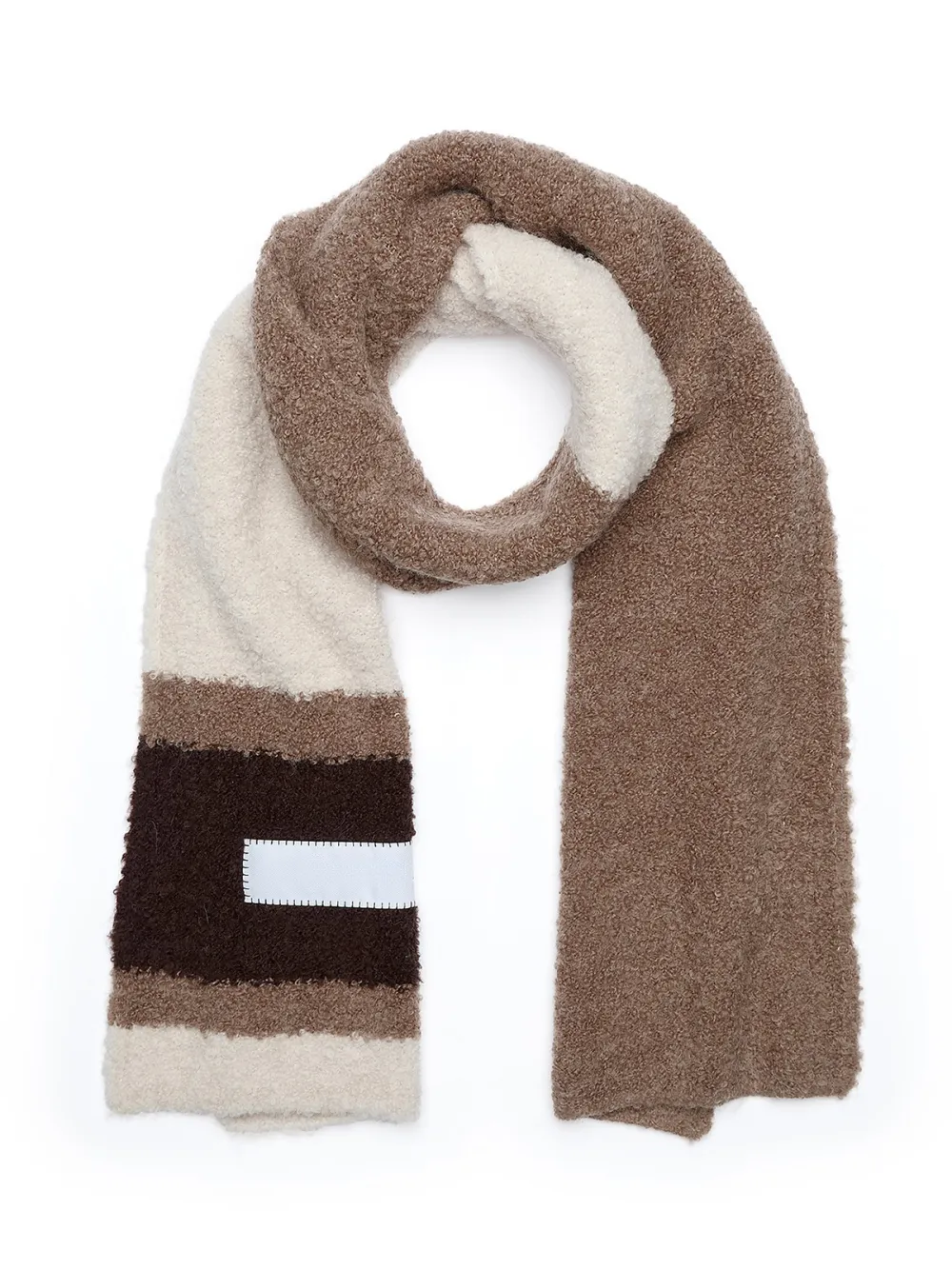 Pink Block Patterned Warm Scarf