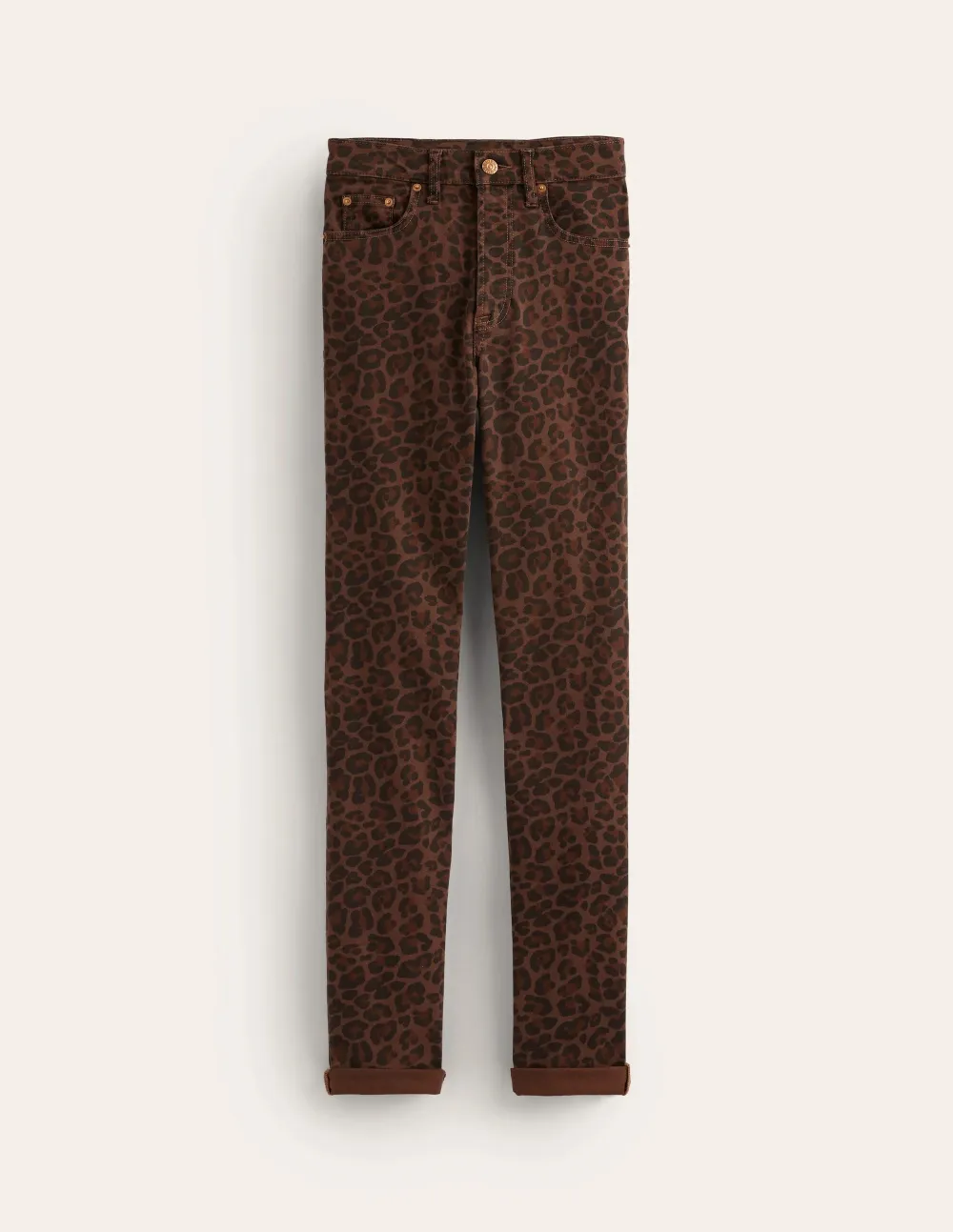 Leopard - Print Girlfriend Jeans
