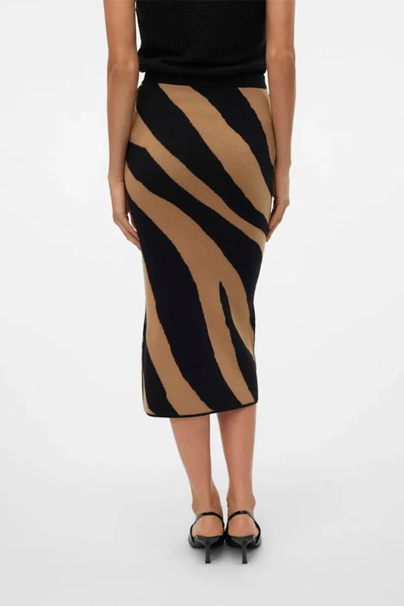 Stripe Patterned Mid Length Skirts