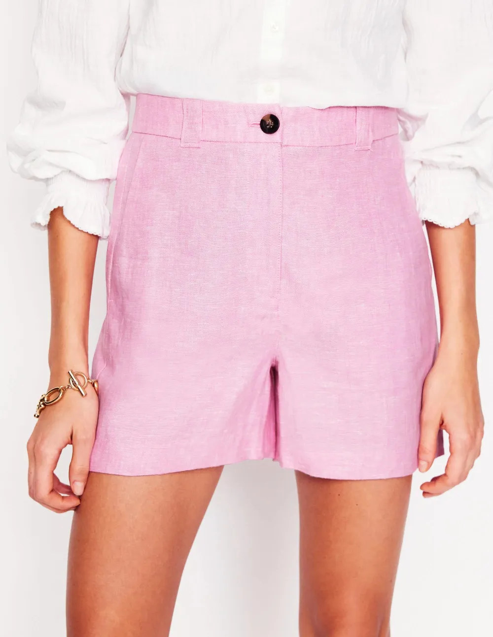 Pink Westbourne Linen Shorts