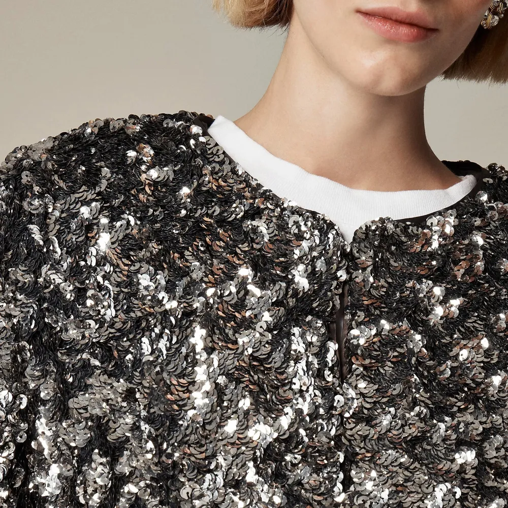 Sequins Bow Chic Cropped Jackets