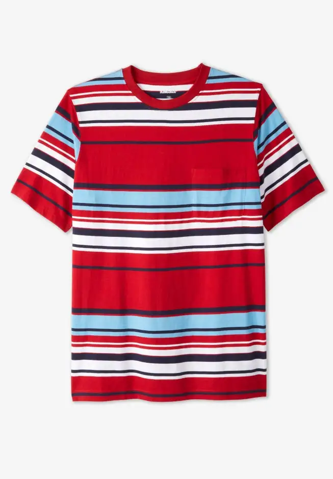 Shrink-Less Lightweight Pocket Crewneck T-Shirt