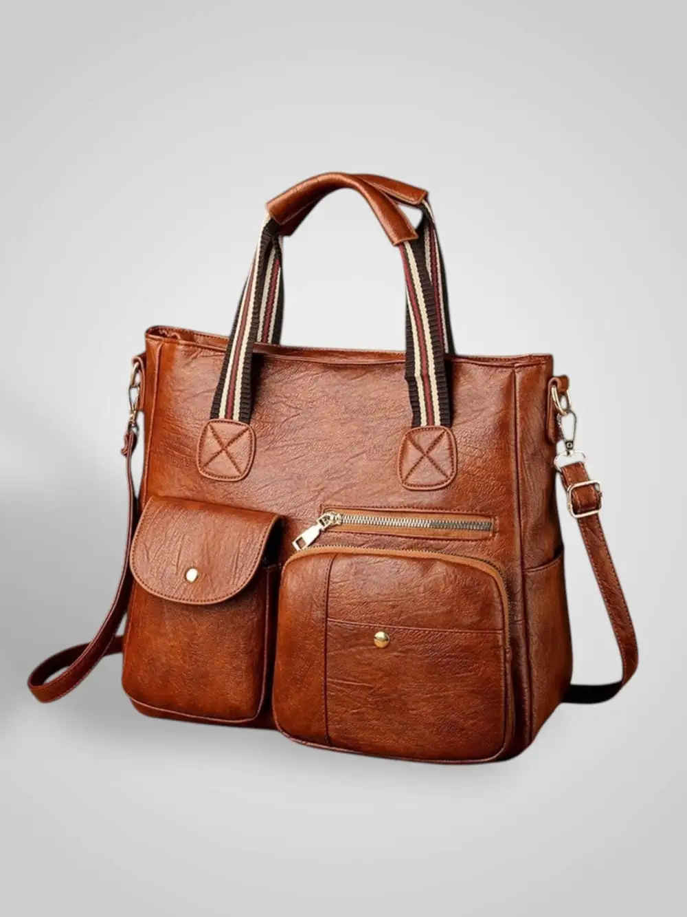 Woven Vegan Leather Handbag