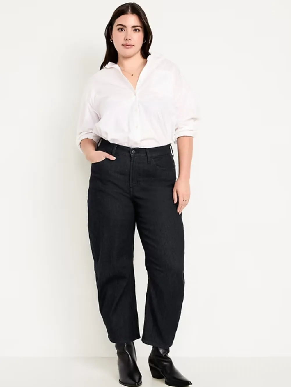 ⚡Last day Promotion🔥 Women's High-Waisted Barrel Ankle Jeans