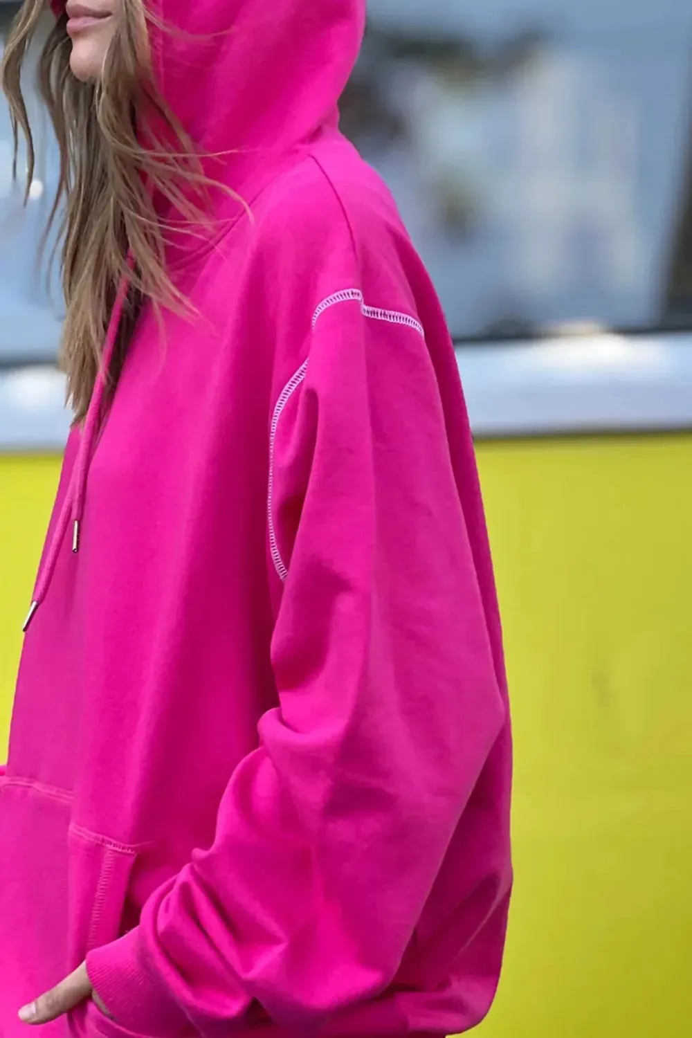 Pink Comfortable Classic Versatile Loose Hoodie