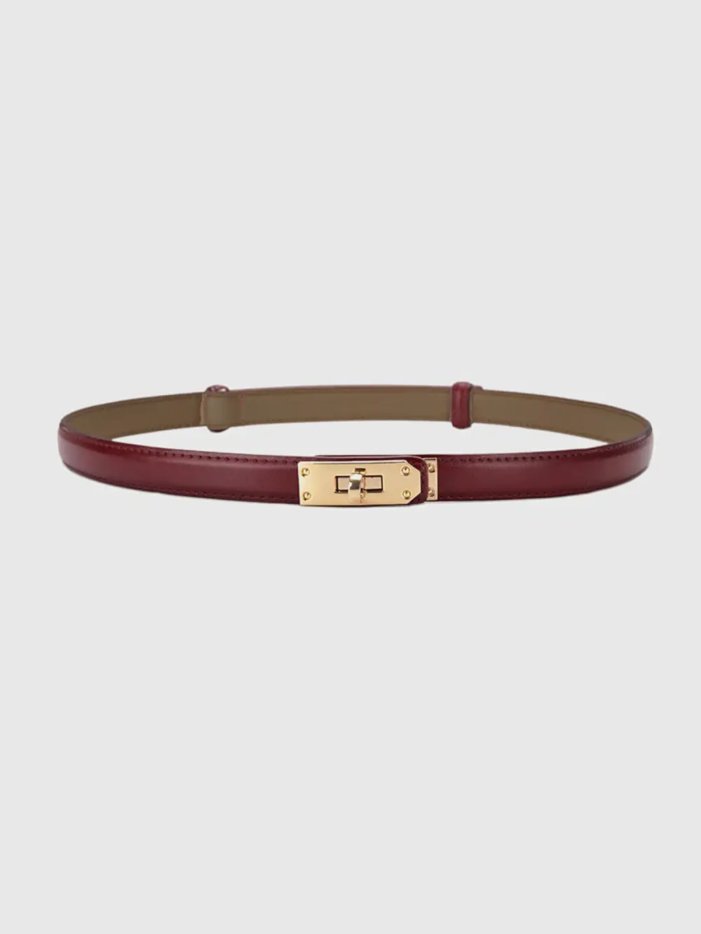 Brown Leather Belt for Slim Waist Design