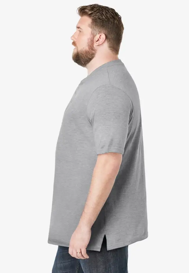 Shrink-Less Lightweight Henley T-Shirt