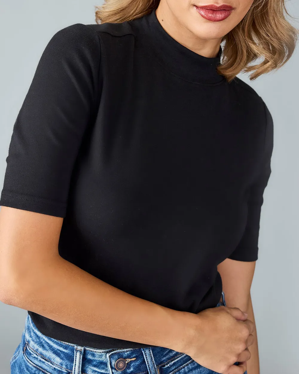 Classic Mock Neck Top