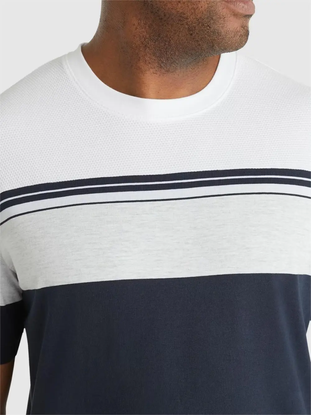 CASUAL TEXTURED STRIPE TEE