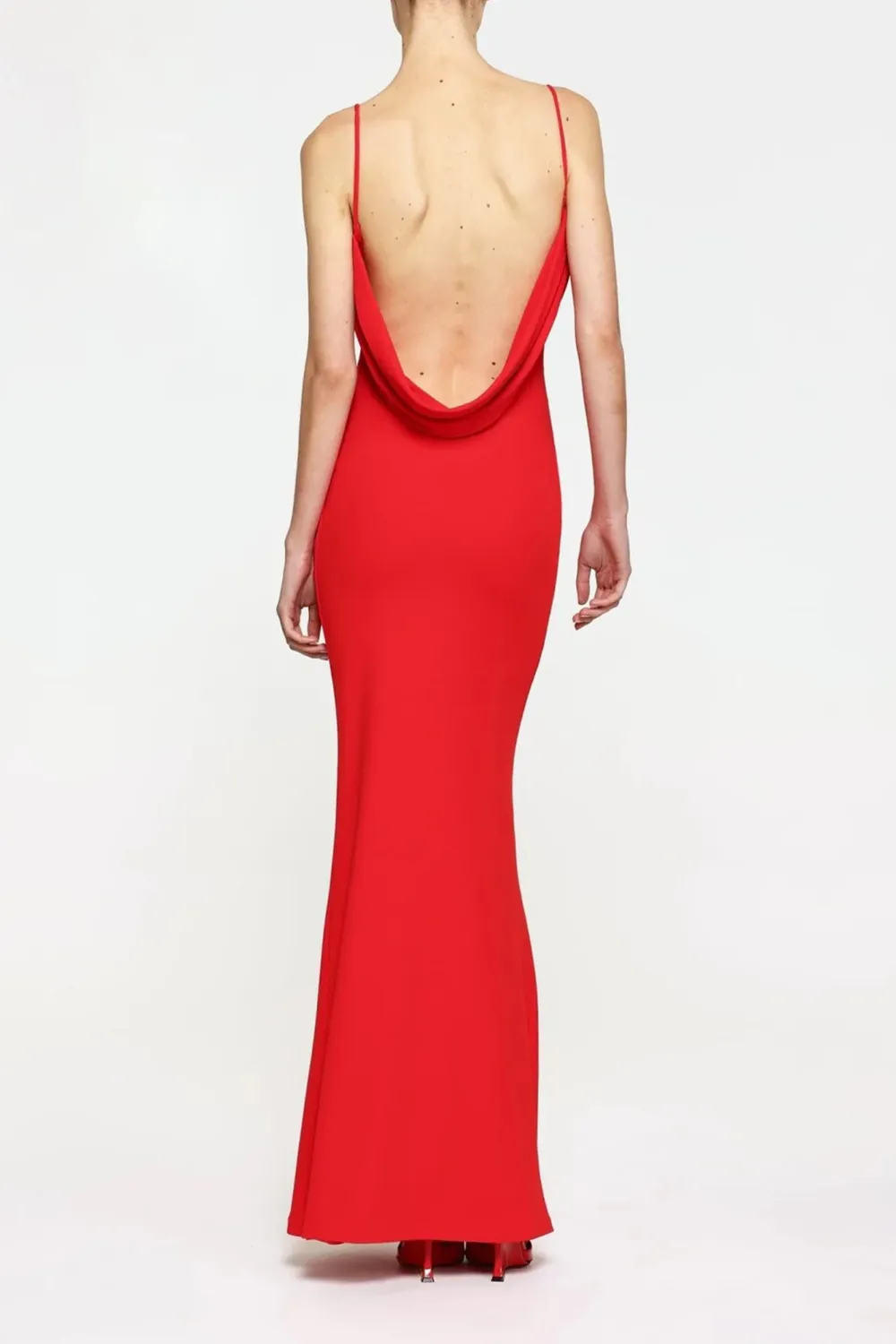 Cherry Red Temperament Low-Cut Backless Sexy Dresses