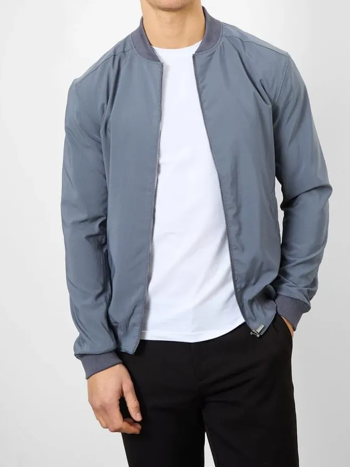 Graphite Daily Leisure Soft Bomber Jacket