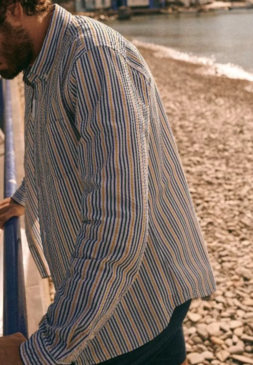 Seersucker Shirt-White Multicoloured Stripes