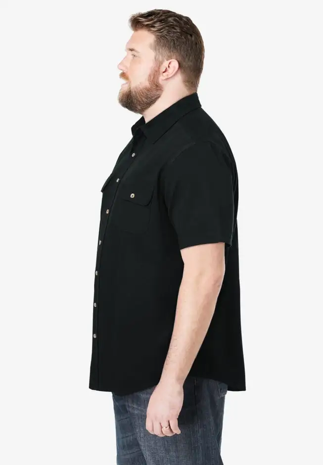 Short Sleeve Denim and Twill Shirt