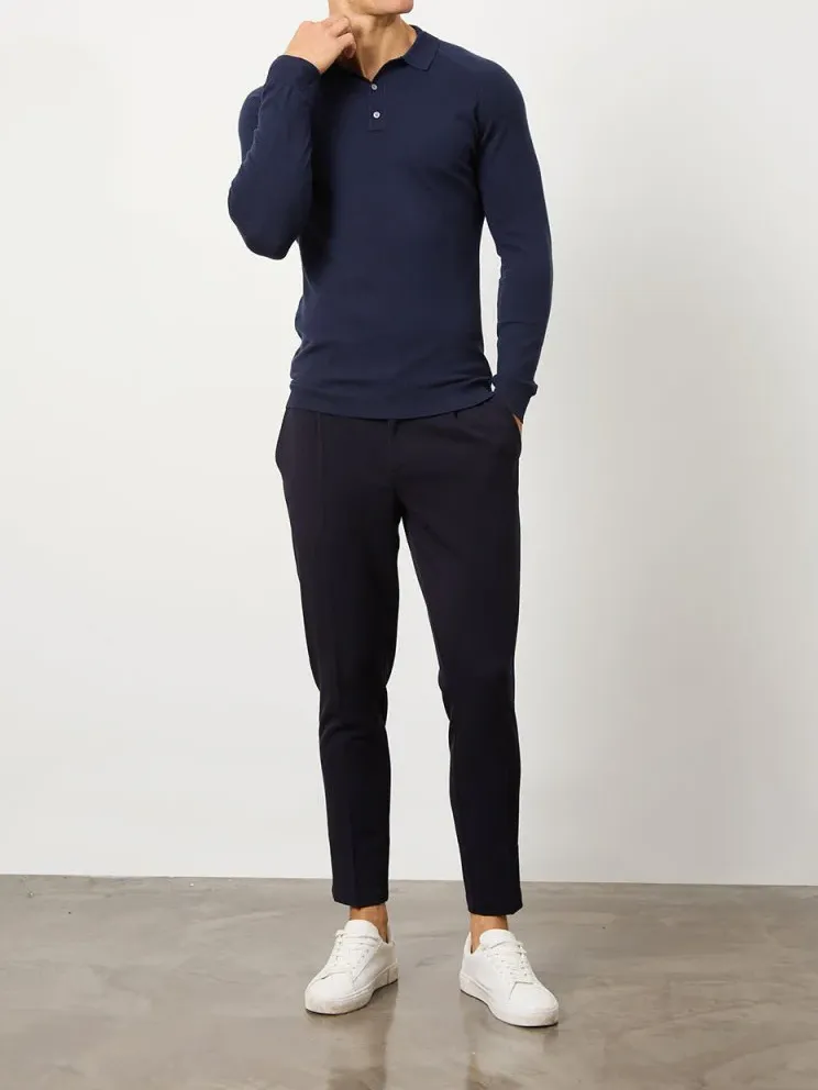 Denim Soft Simple Polo Shirt