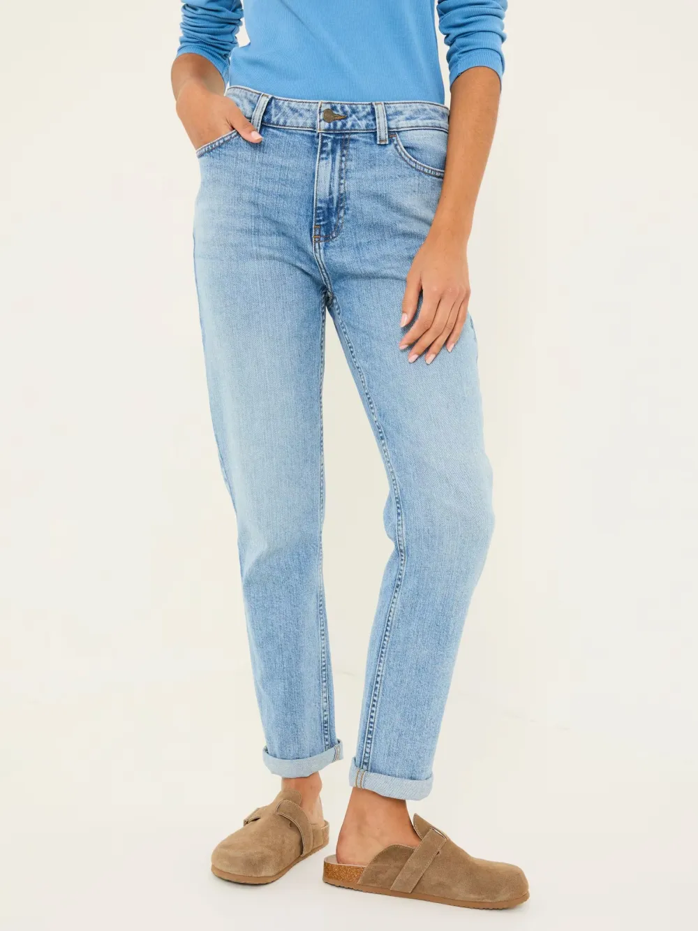 Light Blue Denim Girlfriend Jeans
