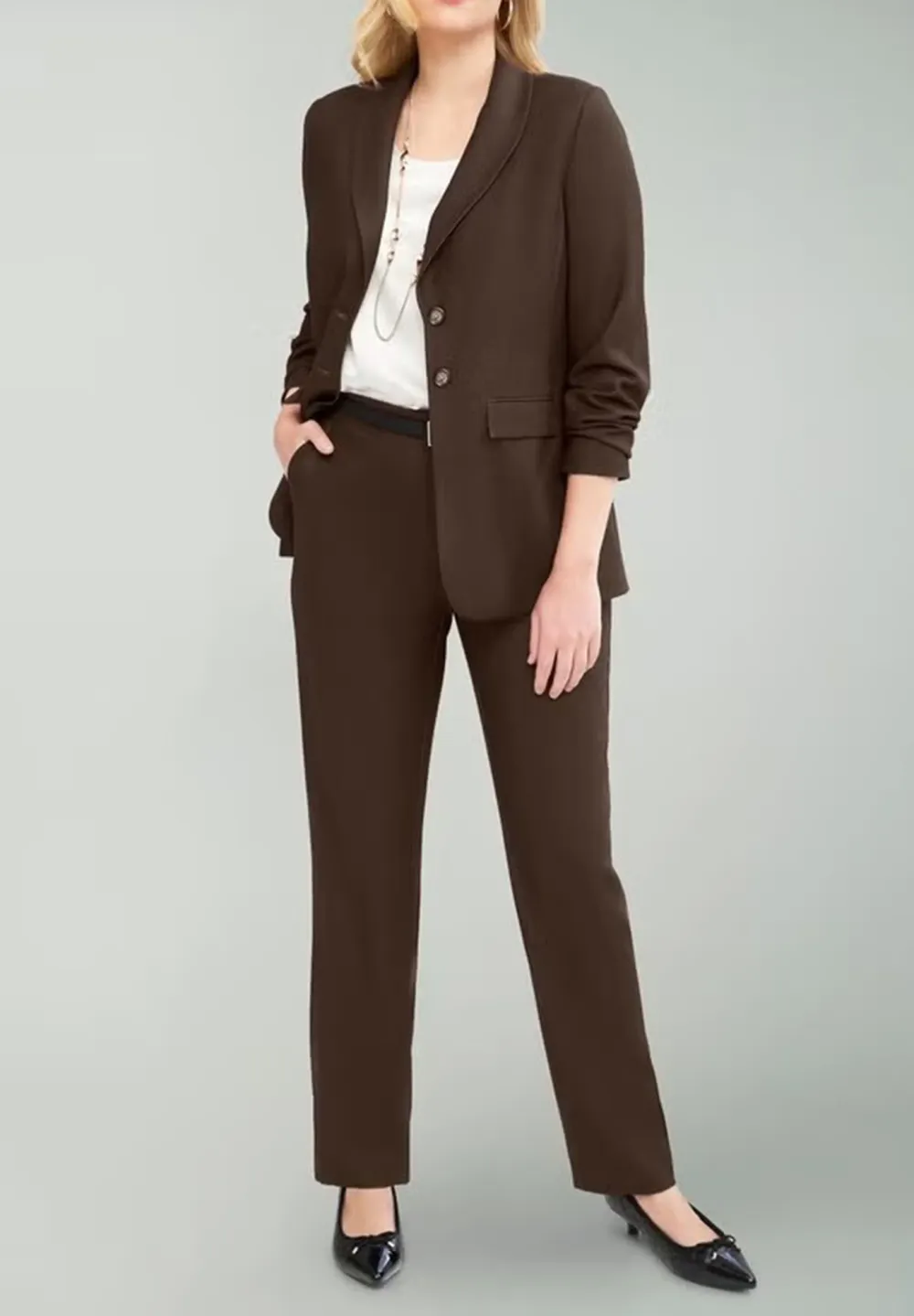 Functional pocket Breasted Pantsuit