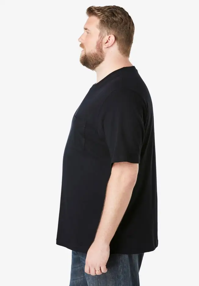 Shrink-Less Lightweight Pocket Crewneck T-Shirt