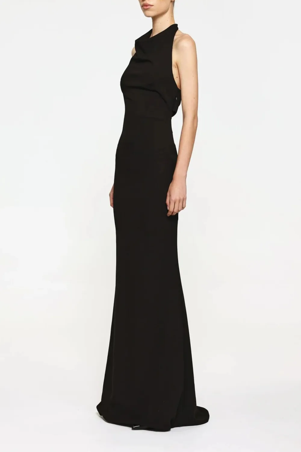 Black Hanging Neck Minimalist Elegant High-End  Dress