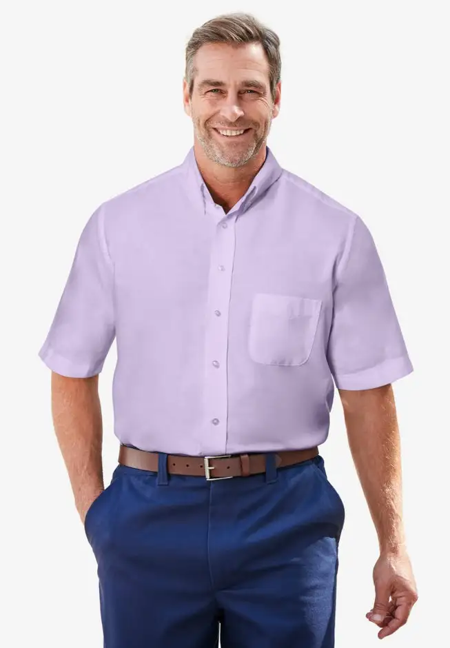Wrinkle-Free Short-Sleeve Oxford Dress Shirt