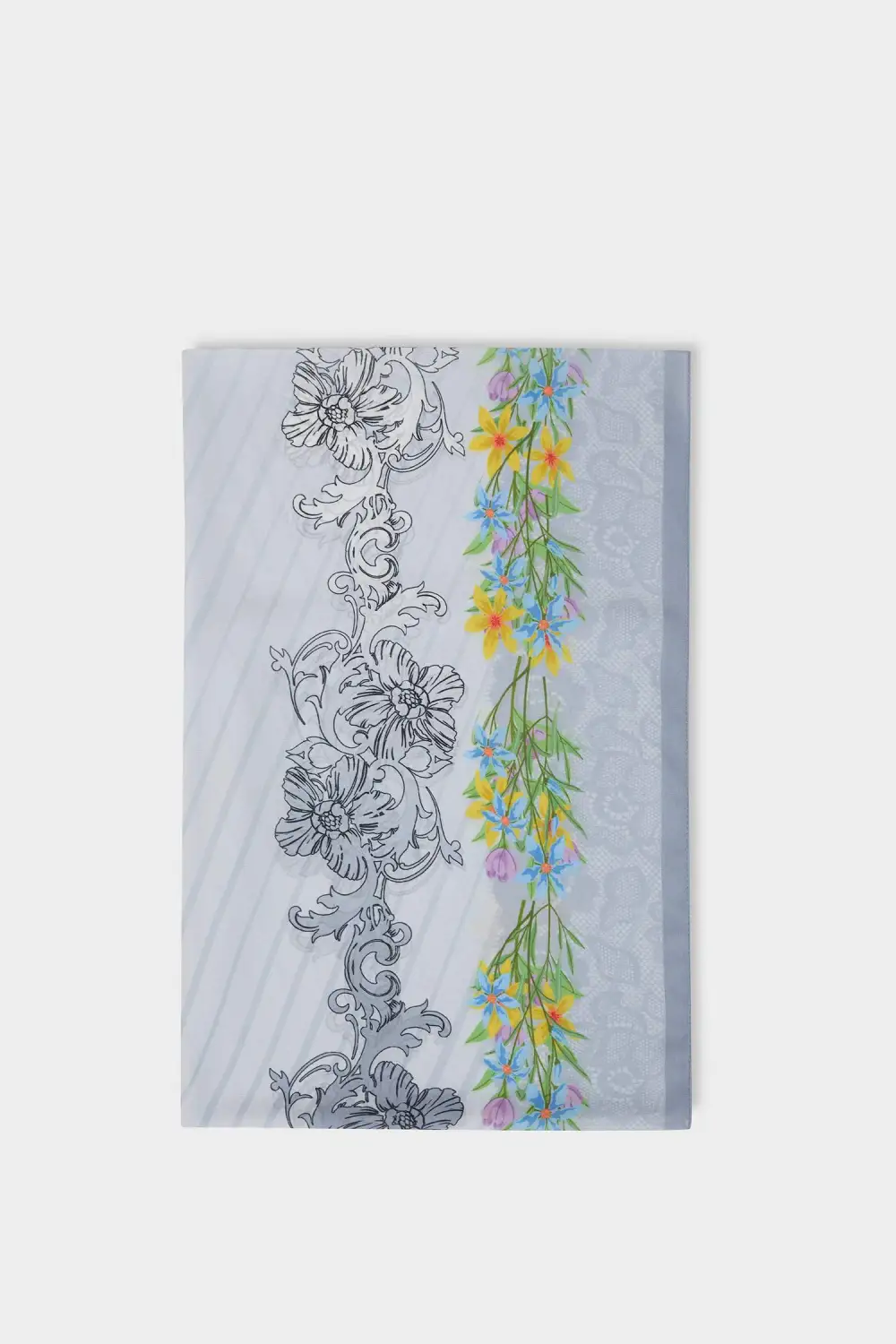 Elegant Floral Pattern Silk Scarf For Ladies