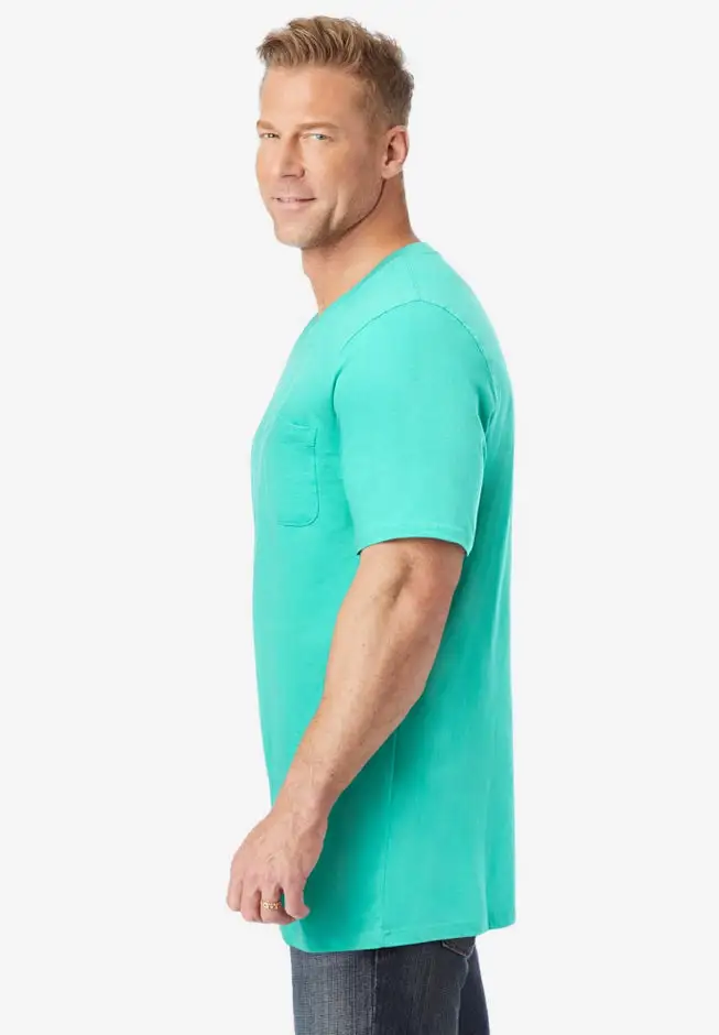 Shrink-Less Lightweight Longer-Length V-neck T-shirt