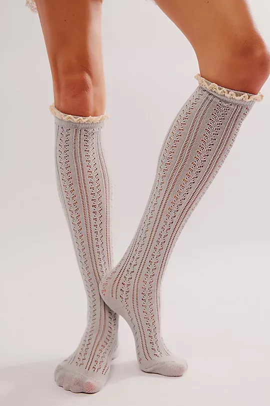 Lace Net Pointelle Tall Green
