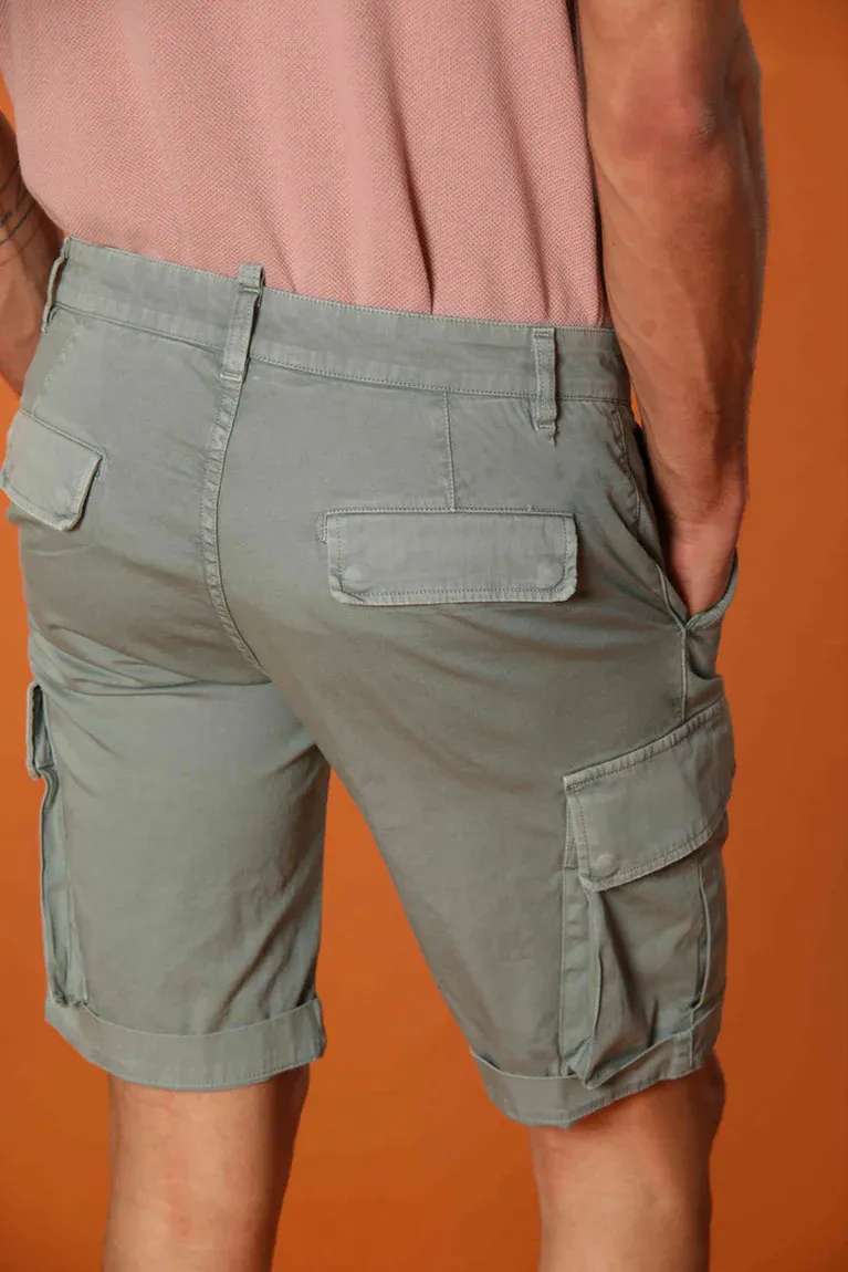 Light Green Men'S Stylish Slim Fit Cotton Shorts