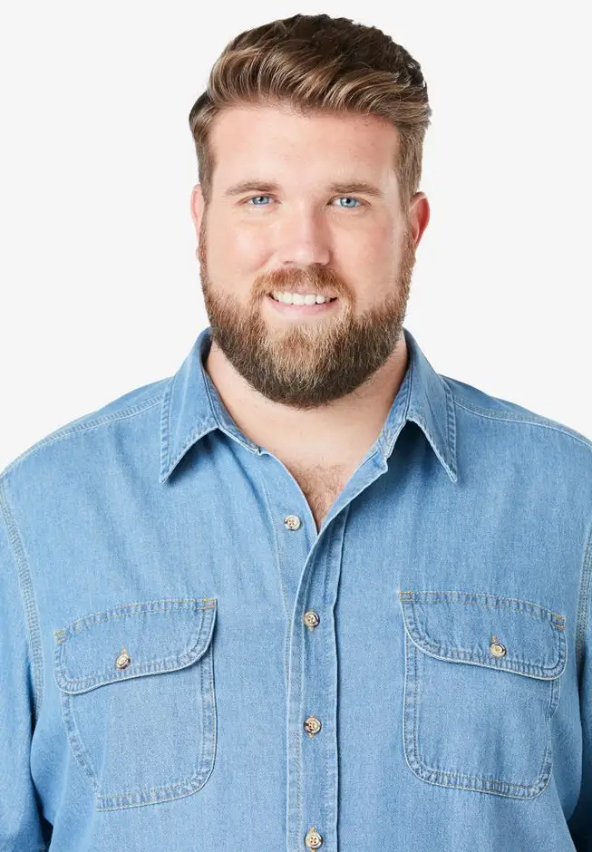 Short Sleeve Denim and Twill Shirt