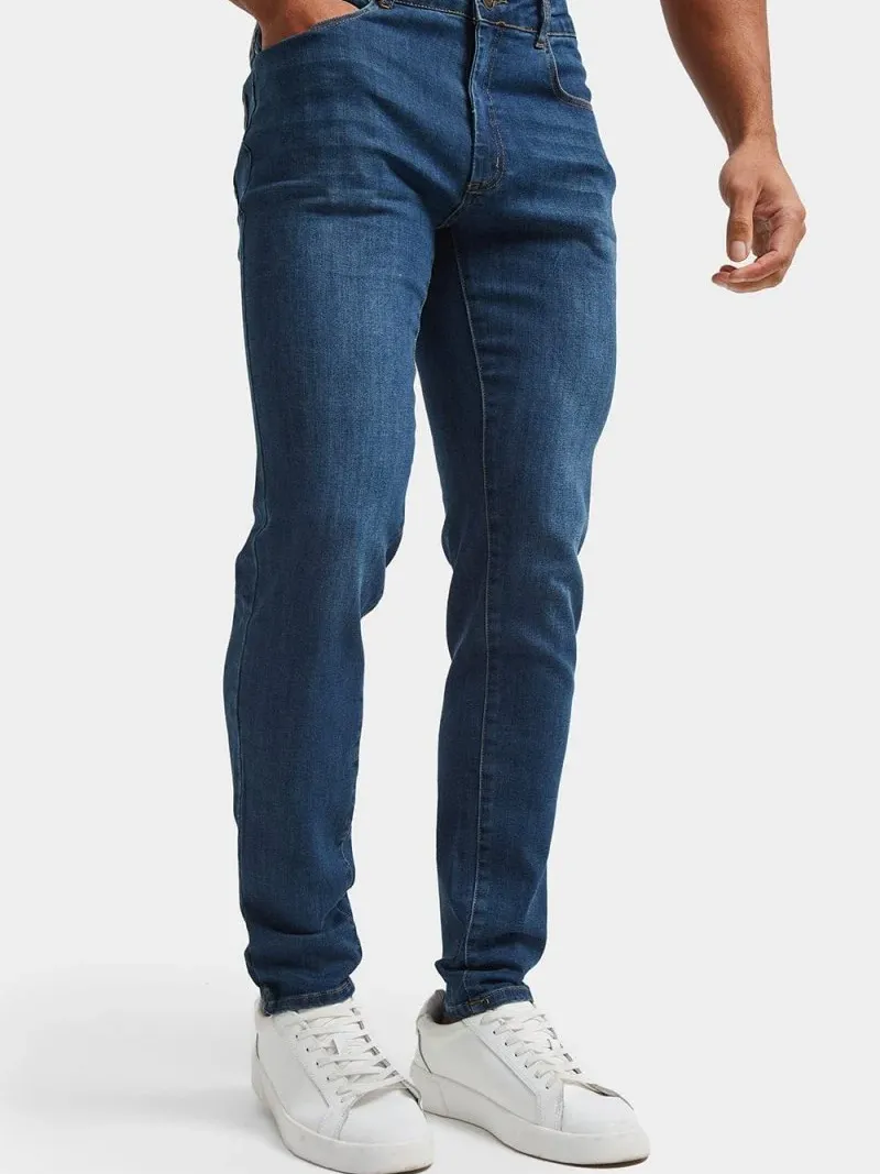 Dark Blue  Casual Daily Athletic Jeans