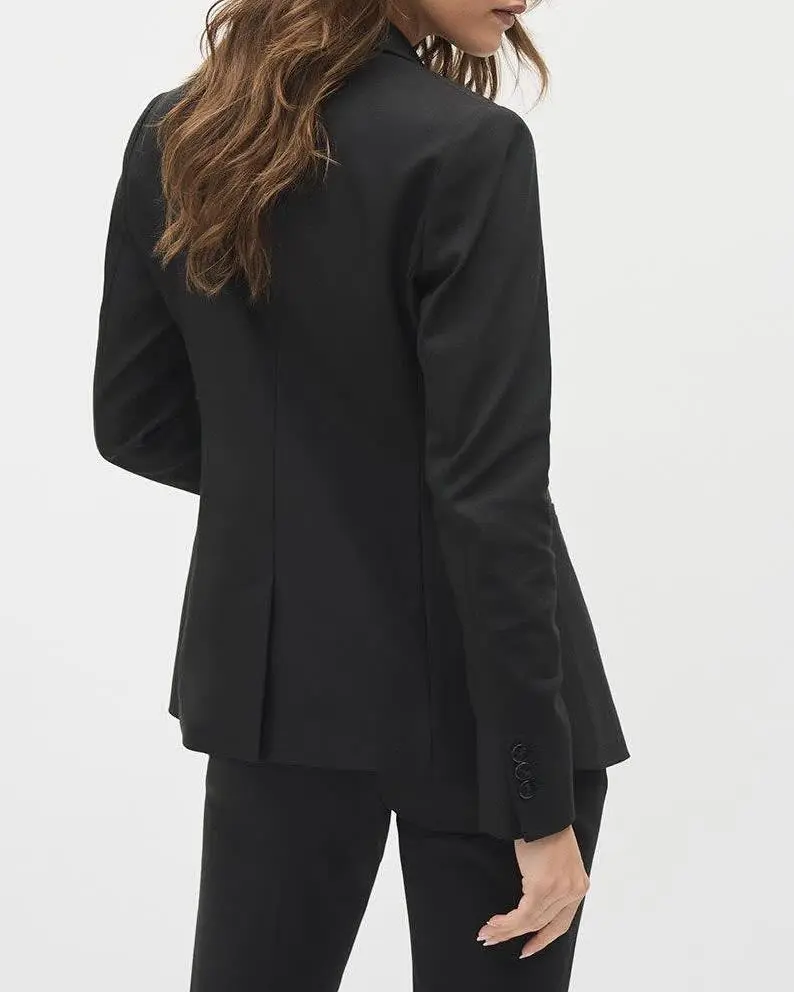 Classic Black Single Breasted Suit Jacket