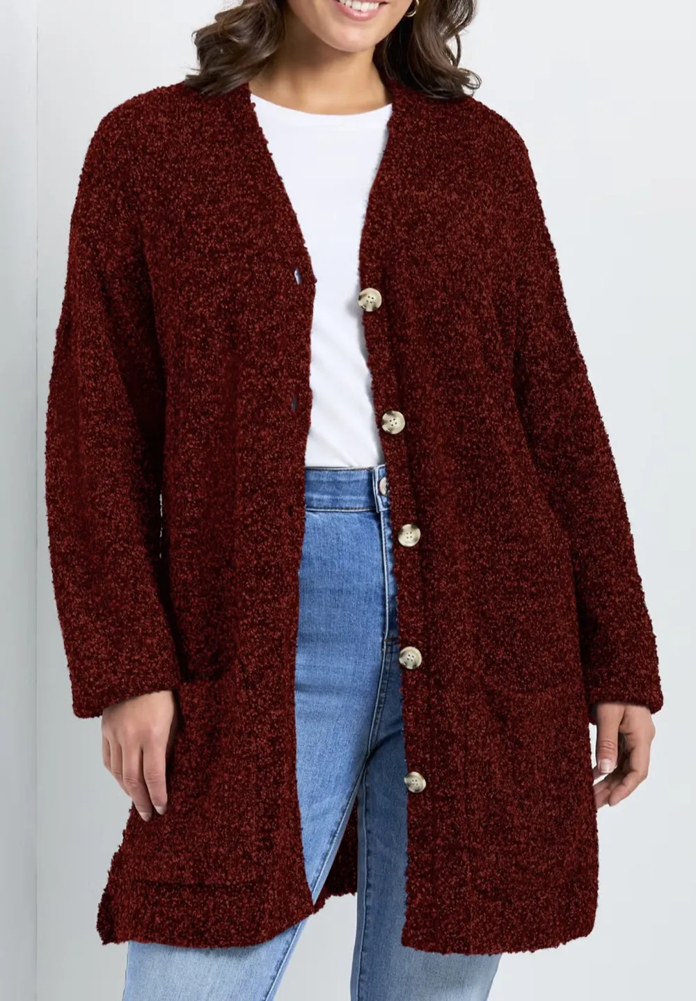 Solid Color Button Up Cardigan